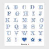 Royal Blue Letters | Monogram Alfabet Stickers (Vel)