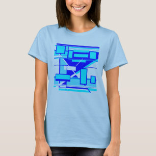 Royal Blue Light Blue Geometrische Abstracte MCM-l T-shirt