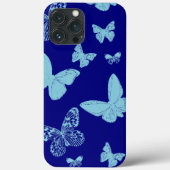 royal blue Light Blue Monarch Butterflies Case-Mate iPhone Case (Achterkant)