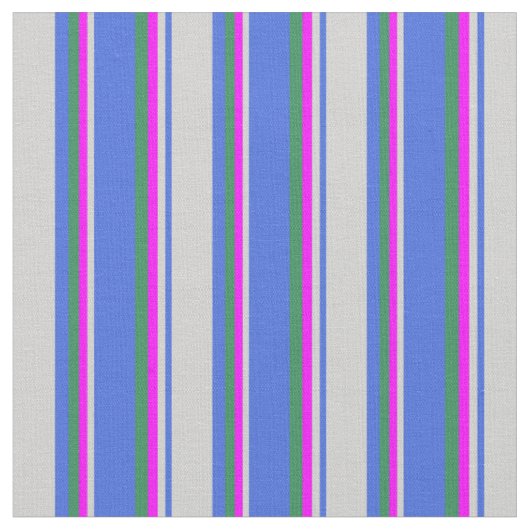 Royal Blue, Light Grey, Fuchsia en Zee Green Stof (Close Up)