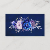 Royal Blue Lila Paarse Bloemen Huwelijksreceptie Informatiekaartje (Achterkant)