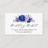 Royal Blue Lila Paarse Bloemen Website Details Informatiekaartje (Voorkant)