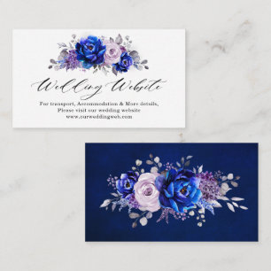 Royal Blue Lila Paarse Bloemen Website Details Informatiekaartje