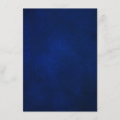 Royal Blue Lila Paarse Bloemen Wedding Details Informatiekaartje (Achterkant)