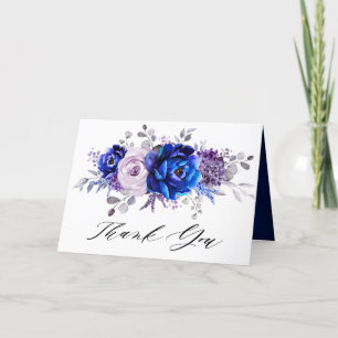Royal Blue Lila Paarse Vrijgezellenfeest dank u Bedankkaart