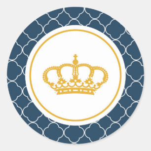 Royal Blue Little Prince Crown Sticker