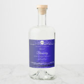 Royal Blue Logo Initialen Glitter Productlabels Likeurfles Etiket (Voorkant)
