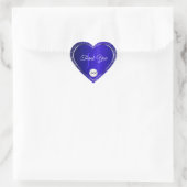 Royal Blue Logo Initialen Glitter Schattige Bedank Hart Sticker (Tas)