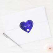Royal Blue Logo Initialen Glitter Schattige Bedank Hart Sticker (Envelop)