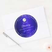 Royal Blue Logo Initials Glitter Product Labels (Envelop)