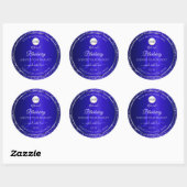Royal Blue Logo Initials Glitter Product Labels (Vel)