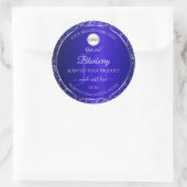 Royal Blue Logo Initials Glitter Product Labels (Tas)