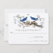 Royal Blue Lovevogels Wedding RSVP (Achterkant)