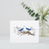 Royal Blue Lovevogels Wedding RSVP (Staand voorkant)