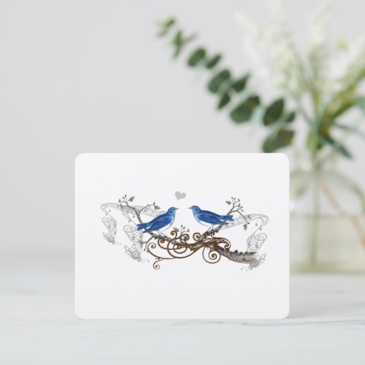 Royal Blue  Lovevogels Wedding RSVP (Staand voorkant)