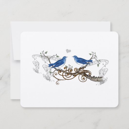 Royal Blue Lovevogels Wedding RSVP (Voorkant)