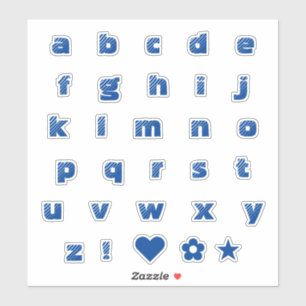 Royal Blue Lower Hoesje Text Letters Alphabet Hear Sticker