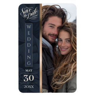 Royal Blue Luxe Bloom Flexibele Fotomagneet Magneet