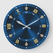 Royal Blue Luxury Crystal Accents Grote Klok (Voorkant)