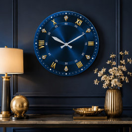 Royal Blue Luxury Crystal Accents Grote Klok