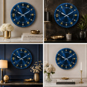Royal Blue Luxury Crystal Accents Grote Klok
