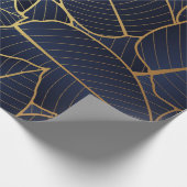 Royal Blue Luxury Gold Leaf Gift Cadeaupapier (Hoek)