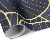 Royal Blue Luxury Gold Leaf Gift Cadeaupapier (Rol Hoek)