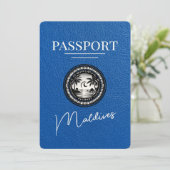 Royal Blue Maldives Passport Bewaar de datum Save The Date (Staand voorkant)