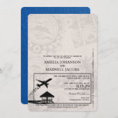 Royal Blue Malediven Passport Wedding Kaart (Voorkant / Achterkant)