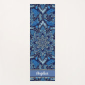 Royal Blue Mandala Yoga Mat met Persoonlijke Naam (Voorkant)