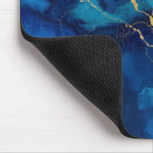 Royal Blue Marble Gold Accent Mousepad Muismat (Hoek)