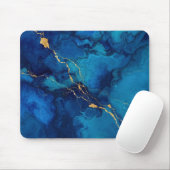 Royal Blue Marble Gold Accent Mousepad Muismat (Met muis)