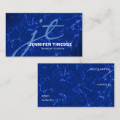 Royal Blue Marble met White Veins Visitekaartje (Voorkant / Achterkant)