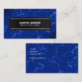 Royal Blue Marble met White Veins Visitekaartje (Voorkant / Achterkant)