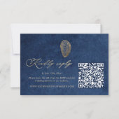 Royal Blue Marine Ocea Huwelijk QR Code Rsvp Kaartje (Voorkant)
