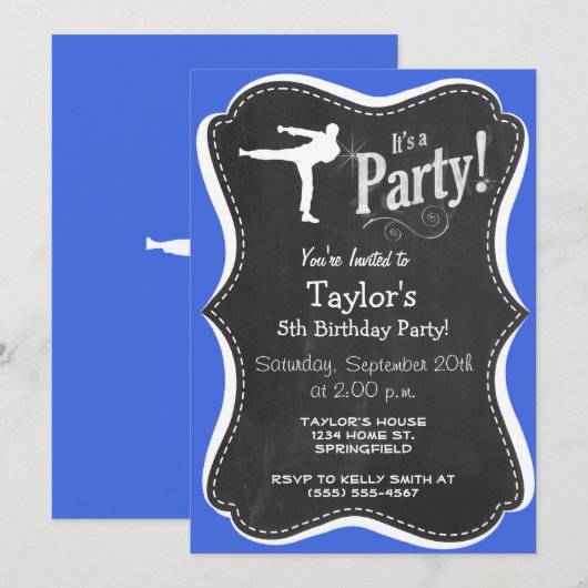 Royal Blue Martial Arts Kaart (Voorkant / Achterkant)