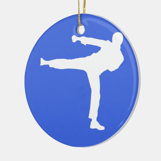 Royal Blue Martial Arts Keramisch Ornament (Links)