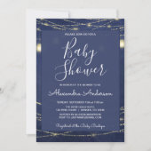 Royal Blue Mason Jars Boy's Baby shower Party Kaart (Voorkant)