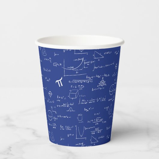 Royal Blue Math  Papieren Bekers (Achterkant)
