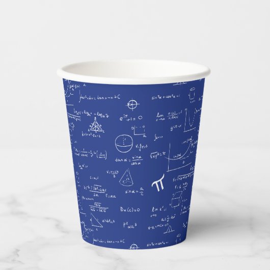 Royal Blue Math Papieren Bekers (Voorkant)