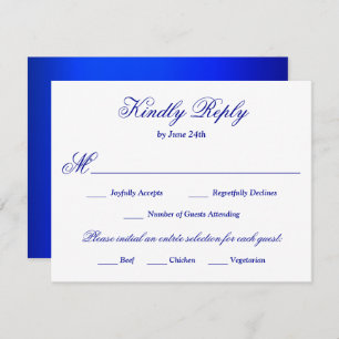 Royal Blue Meal Selection RSVP Kaartje