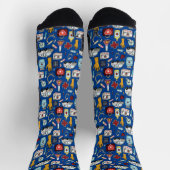 Royal Blue medische print atletisch Sokken (Top)