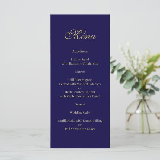 Royal Blue Menu (Staand voorkant)
