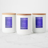Royal Blue met Glitter Initialen Productlabels Voedselcontainer Etiket (Flessen)