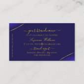 Royal Blue met Gold Decor Diamonds en Monogram Visitekaartje (Achterkant)