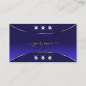 Royal Blue met Gold Decor Diamonds en Monogram Visitekaartje (Voorkant)