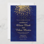 Royal Blue met gouden Confetti Kaart (Voorkant)