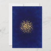 Royal Blue met gouden Confetti Kaart (Achterkant)