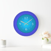 Royal Blue met Green Aqua Center Wall Clock Grote Klok (Huis)