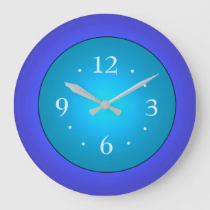 Royal Blue met Green Aqua Center Wall Clock Grote Klok